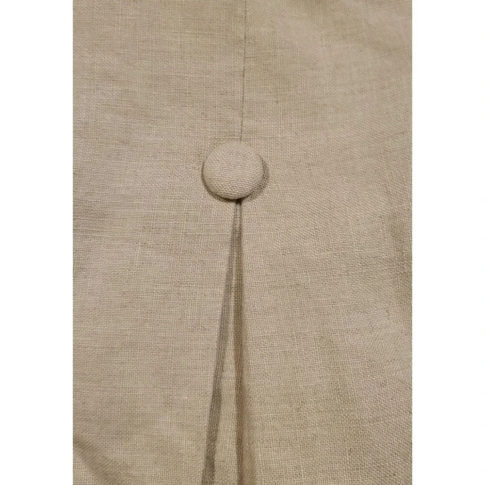 Pottery Barn 80x78 NWOT Tan King Buttons Pleated 100% Linen 14